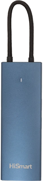 USB-hub HiSmart HDMI + 2xUSB 3.0 + PD 100W + USB 2.0 + SD/TF 3.0 + LAN RJ45 (CA914357) - obraz 4