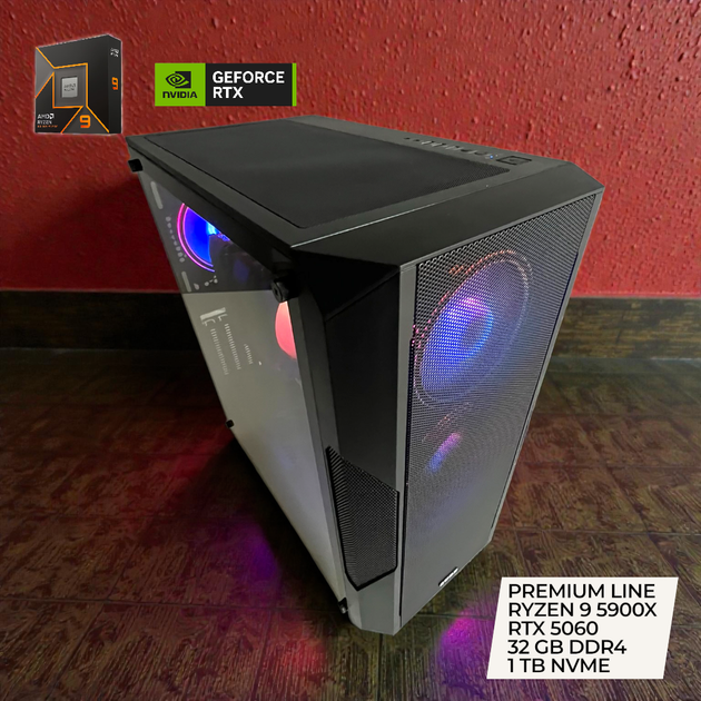 Игровой премиум ПК AMD Ryzen 9 5900X / NVIDIA RTX 5060 / 32 GB DDR4 / 1 TB SSD M2 NVME / ASUS PRIME AMD 570P / 750W 80+ GOLD / WINDOWS 11 PRO - Фото 4 Игровой премиум ПК AMD Ryzen 9 5900X / NVIDIA RTX 5060 / 32 GB DDR4 / 1 TB SSD M2 NVME / ASUS PRIME AMD 570P / 750W 80+ GOLD / WINDOWS 11 PRO - изображение 4