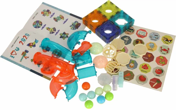 Klocki magnetyczne Dige konstrukcyjne Marble Tor Kulkowy Świecący 49 el. (5903039737709) - obraz 4