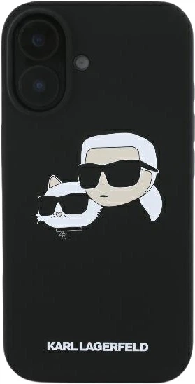 Etui plecki Karl Lagerfeld Silicone Double Heads Print MagSafe do iPhone 16 Black (3666339319526) - obraz 3