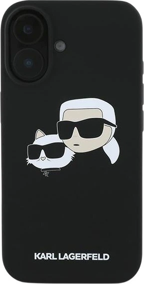 Etui plecki Karl Lagerfeld Silicone Double Heads Print MagSafe do iPhone 16 Plus Black (3666339319533) - obraz 3