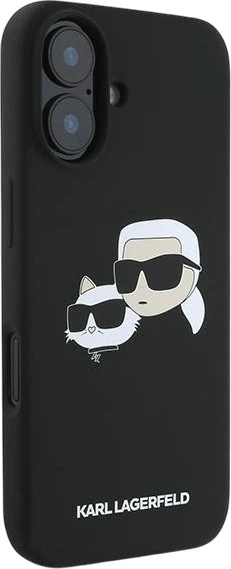 Etui plecki Karl Lagerfeld Silicone Double Heads Print MagSafe do iPhone 16 Plus Black (3666339319533) - obraz 4