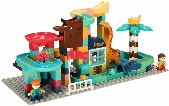 Klocki konstrukcyjne Bibi-inn Park Dinozaurów tor kulkowy 147 elementów (5903039753242) - obraz 2