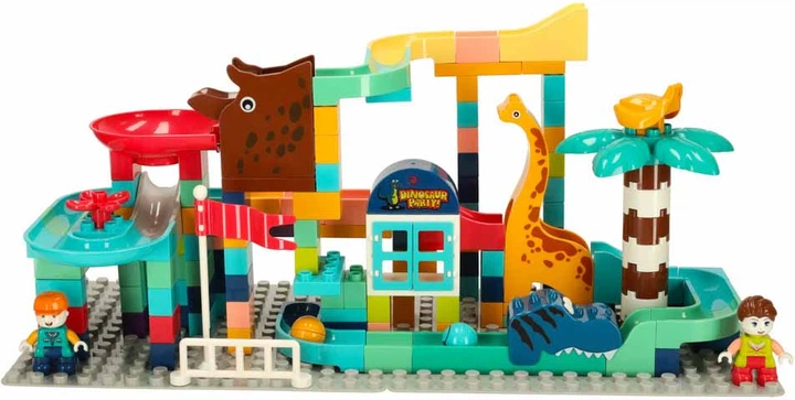 Klocki konstrukcyjne Bibi-inn Park Dinozaurów tor kulkowy 147 elementów (5903039753242) - obraz 3