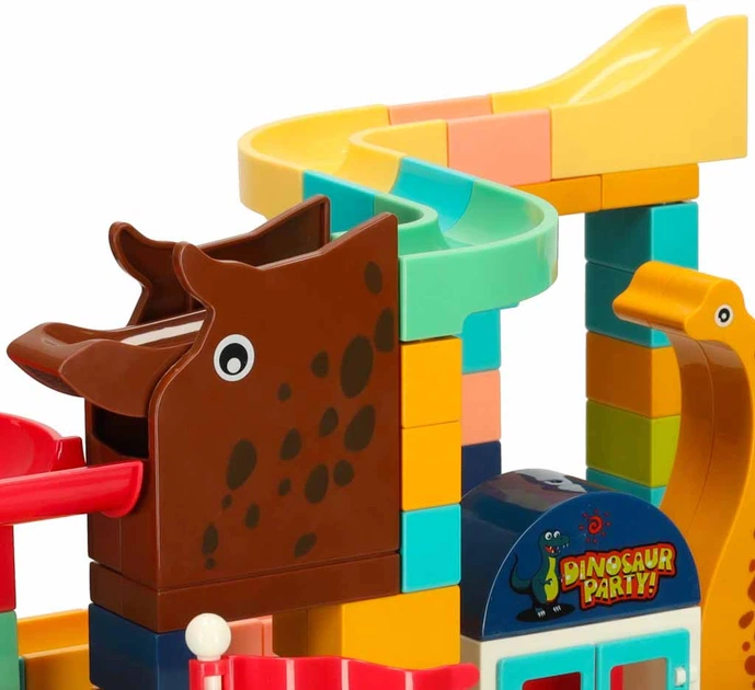 Klocki konstrukcyjne Bibi-inn Park Dinozaurów tor kulkowy 147 elementów (5903039753242) - obraz 6