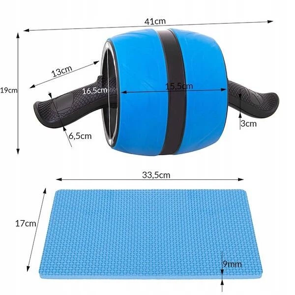 Ролик для тренувань Springos FA5000 з килимом Чорно-блакитний (5907719409573) - зображення 7