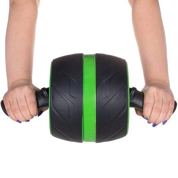 Ролик для тренувань Springos FA5010 з килимом Чорно-зелений (5907719409580) - зображення 5