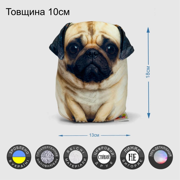 Мягкая игрушка Антистрес МОПС от WONKEY 20см 33113 - изображение 6