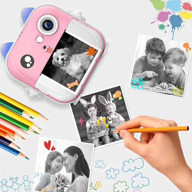 Дитяча камера миттєвого друку з функцією відеозйомки print camera. Колір: Рожевий (442289006) - зображення 5