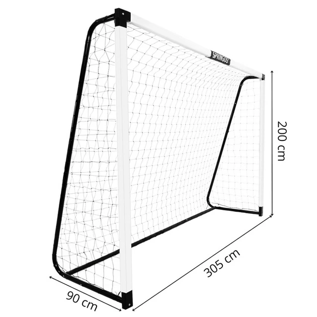 Футбольні ворота Springos SG0013 для тренувань з металевою сіткою 300 x 200 x 90 см (5907719478630) - зображення 3