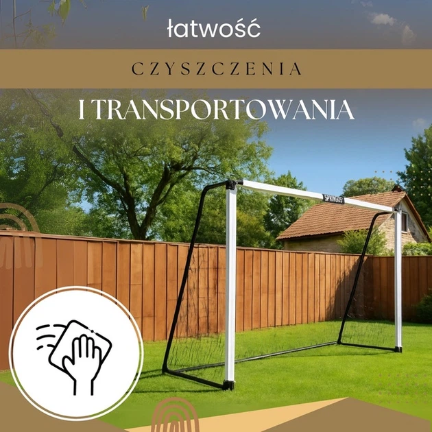 Футбольні ворота Springos SG0013 для тренувань з металевою сіткою 300 x 200 x 90 см (5907719478630) - зображення 12