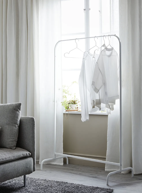 Вешалка для одежды напольная, белая, 99х152см, IKEA MULIG 601.794.34 - Фото 2 Вешалка для одежды напольная, белая, 99х152см, IKEA MULIG 601.794.34 - изображение 2