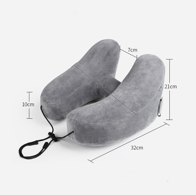 Эргономичная комфортная дорожная подушка H-Shape с капюшоном, серый KT7006237 - Фото 6 Эргономичная комфортная дорожная подушка H-Shape с капюшоном, серый KT7006237 - изображение 6