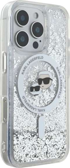 Etui plecki Karl Lagerfeld Liquid Glitter Karl&Choupette Head Magsafe do iPhone 16 Pro Max Transparent (3666339319151) - obraz 4