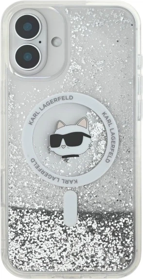 Панель Karl Lagerfeld Liquid Glitter Choupette Head Magsafe для iPhone 16 Transparent (3666339319205) - зображення 3