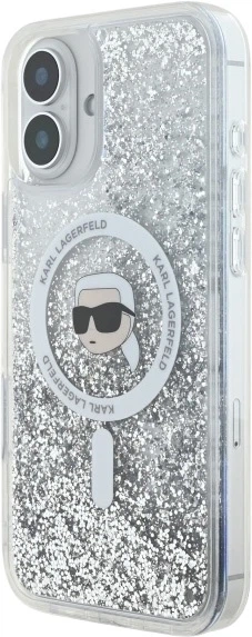 Панель Karl Lagerfeld Liquid Glitter Karl Head Magsafe для iPhone 16 Transparent (3666339319168) - зображення 2