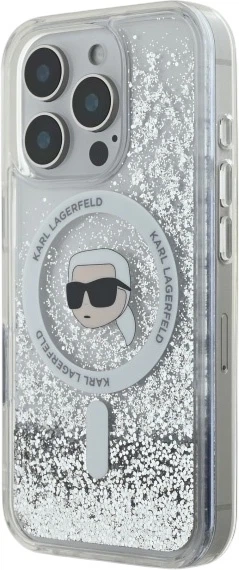 Панель Karl Lagerfeld Liquid Glitter Karl Head Magsafe для iPhone 16 Pro Transparent (3666339319182) - зображення 2