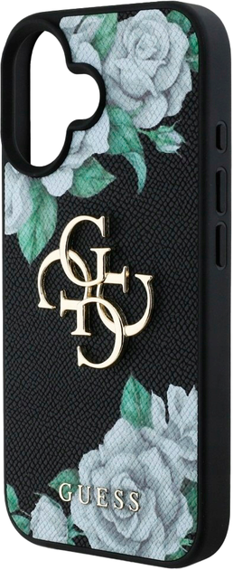 Панель Guess Grained Roses Big 4G для Apple iPhone 16 Black (3666339426927) - зображення 5