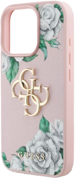 Панель Guess Grained Roses Big 4G для Apple iPhone 16 Pro Pink (3666339427092) - зображення 5
