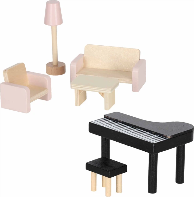 Domek dla lalek KIK drewniany Mebelki 78 cm Różowy LED (5903039763432) - obraz 7