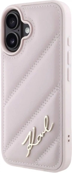 Панель Karl Lagerfeld Quilted Signature для iPhone 16 Pink (3666339317805) - зображення 2