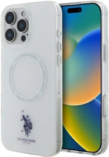 Etui U.S. Polo Assn IML Ring MagSafe do Apple iPhone 16 Pro Max White (USHMP16XHOCLDPW) - obraz 1