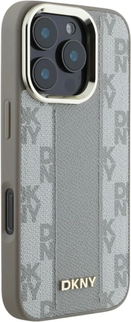 Etui DKNY Checkered Pattern Magsafe do Apple iPhone 16 Pro Max Beige (DKHMP16XPCPVSLE) - obraz 4