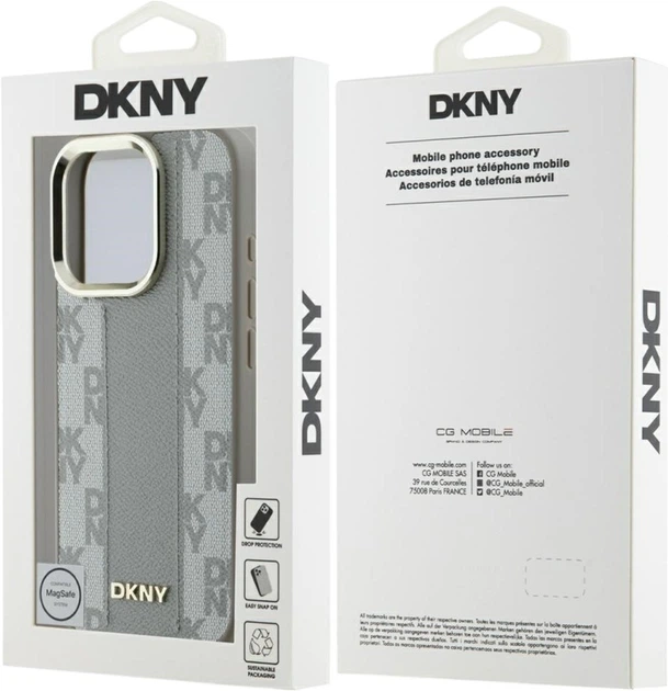 Etui DKNY Checkered Pattern Magsafe do Apple iPhone 16 Pro Max Beige (DKHMP16XPCPVSLE) - obraz 8