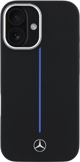 Etui Mercedes-Benz Silicone Blue Stripe MagSafe do Apple iPhone 16 Black (MEHMP16S23SUMBK) - obraz 3