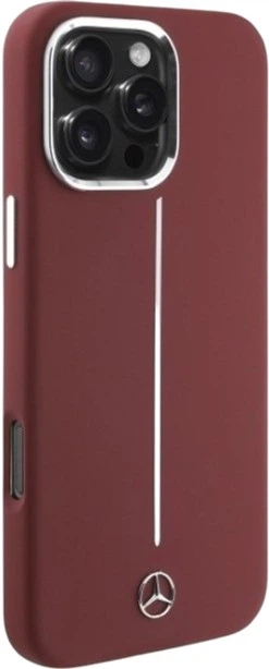 Etui Mercedes-Benz Silicone White Stripe MagSafe do Apple iPhone 16 Pro Max Red (MEHMP16X23SUMSR) - obraz 4