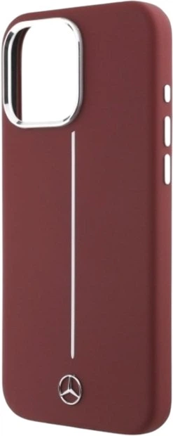 Etui Mercedes-Benz Silicone White Stripe MagSafe do Apple iPhone 16 Pro Max Red (MEHMP16X23SUMSR) - obraz 6