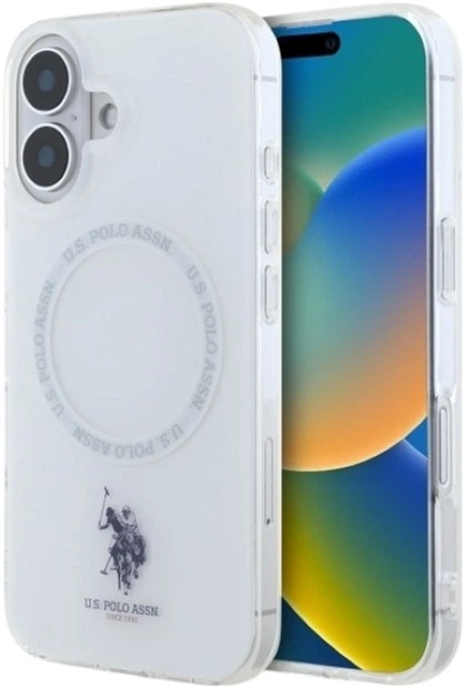 Etui U.S. Polo Assn IML Ring MagSafe do Apple iPhone 16 White (USHMP16SHOCLDPW) - obraz 1
