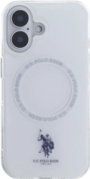Etui U.S. Polo Assn IML Ring MagSafe do Apple iPhone 16 White (USHMP16SHOCLDPW) - obraz 3