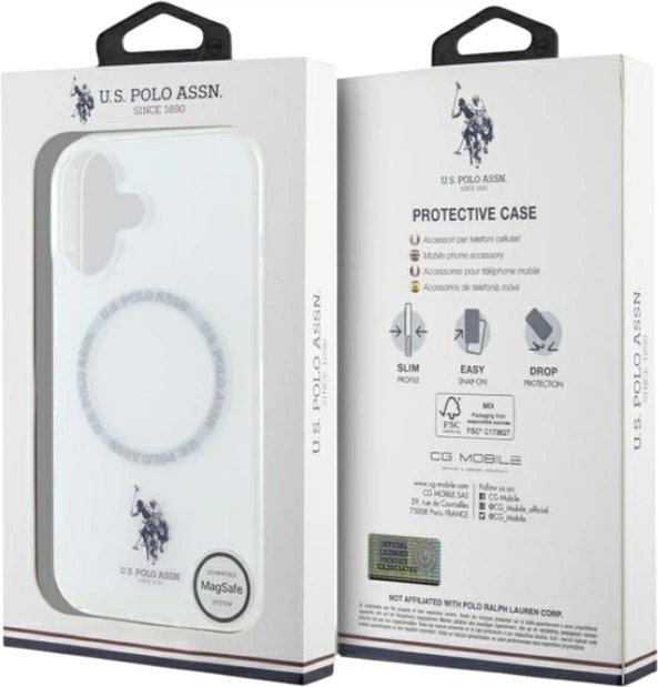 Etui U.S. Polo Assn IML Ring MagSafe do Apple iPhone 16 White (USHMP16SHOCLDPW) - obraz 8