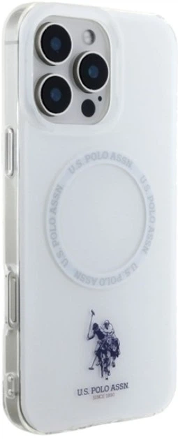 Etui U.S. Polo Assn IML Ring MagSafe do Apple iPhone 16 Pro White (USHMP16LHOCLDPW) - obraz 4