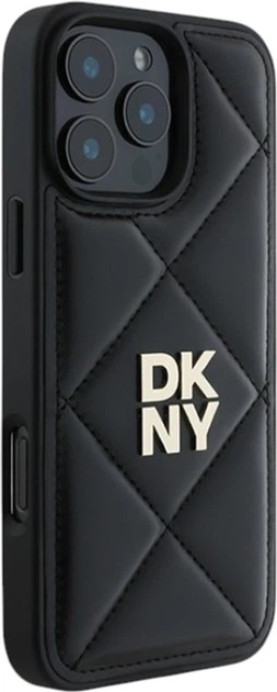 Панель DKNY Quilted Stack Logo для Apple iPhone 16 Pro Black (DKHCP16LPQDSLK) - зображення 4
