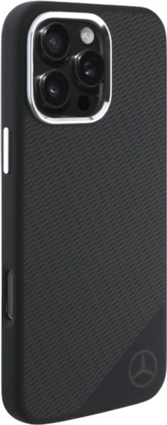 Etui Mercedes-Benz Silicone Tonal Logo Wood Pattern MagSafe do Apple iPhone 16 Pro Black (MEHMP16L23SUGDK) - obraz 4