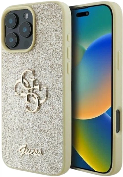 Панель Guess Fixed Glitter Big 4G для Apple iPhone 16 Pro Max Gold (GUHCP16XHG4SGD) - зображення 1