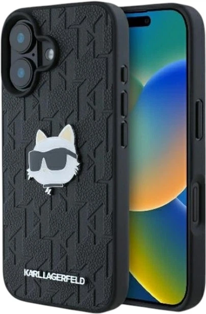 Панель Karl Lagerfeld Monogram Choupette Head Pin для Apple iPhone 16 Black (KLHCP16SPGKLCHPK) - зображення 1
