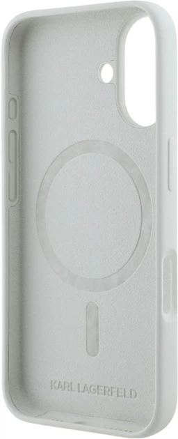 Etui Karl Lagerfeld Silicone Double Heads And Circle MagSafe do Apple iPhone 16 Beige (KLHMP16SSKCHTCE) - obraz 7