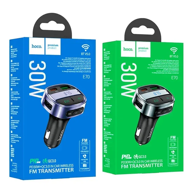 FM-модулятор HOCO E70 2USB QC3.0 PD30W - изображение 4