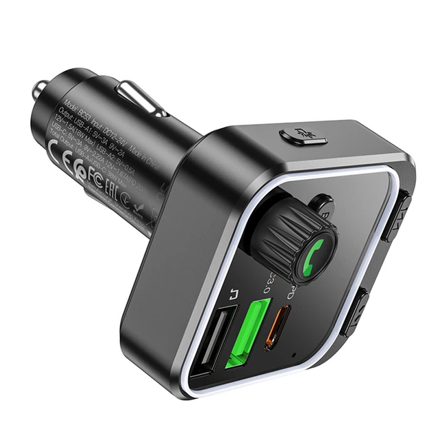 FM-модулятор BOROFONE BC53 Highway PD20W QC3.0 чорний - изображение 2