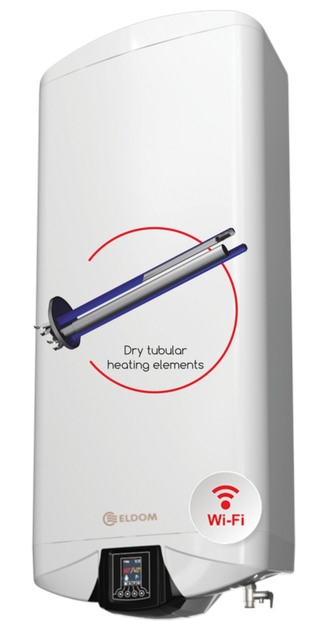 Водонагреватель Eldom GALANT DRY 80 л, сухой тэн 3x1000W, DV080DW-W - изображение 2
