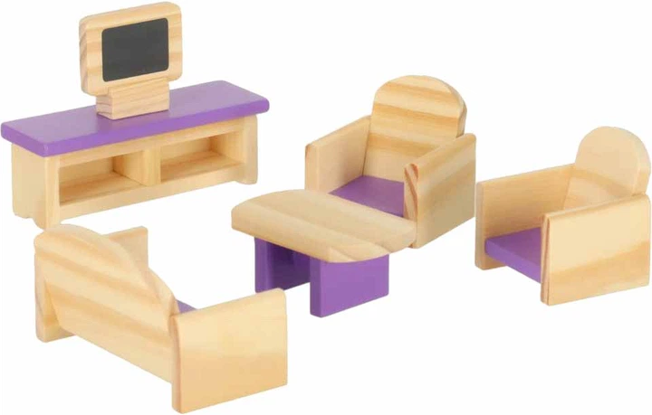 Меблі для лялькового будиночка Cucinino дерев’яні Фіолетові (5903039755796) - зображення 2