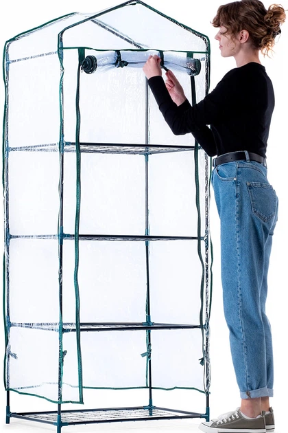 Szklarnia ogrodowa 4-poziomowa Kadax Salbris 170 x 68 cm Ciemnozielona (K11331) - obraz 8