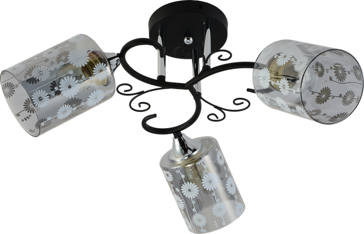 Люстра декоративна INTEREES IS XA1317B/3 Black+ Chrome на 3 плафонів - зображення 2