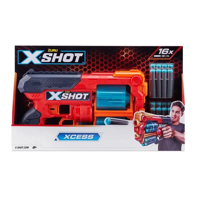 Игрушечное оружие Zuru X-Shot Red Быстрострельный бластер EXCEL Xcess TK-12 (16 патронов) (36436R) - изображение 3