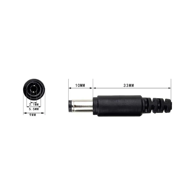 Кабель питания DC 5.5x2.1 (Male to Male) 1m (100cm) для роутера, терминала, ONU, GPON, камер и др. техники - изображение 2