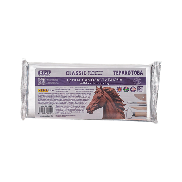 Глина самозастывающая CLASSIC, 500 г, терракотовая - Фото 1 Глина самозастывающая CLASSIC, 500 г, терракотовая - изображение 1