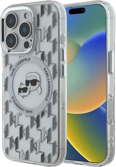 Панель Karl Lagerfeld IML Monogram Karl&Choupette Head MagSafe для iPhone 16 Pro Transparent (3666339318505) - зображення 1